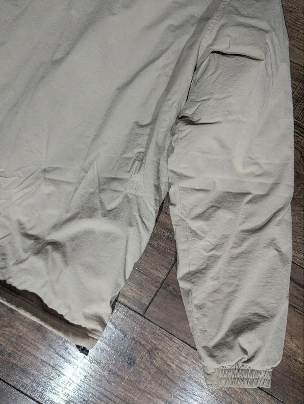 Cabela's Stillwater Supply Co Women's Khaki Nylon Zip Jacket Fleece Lining Sz L
